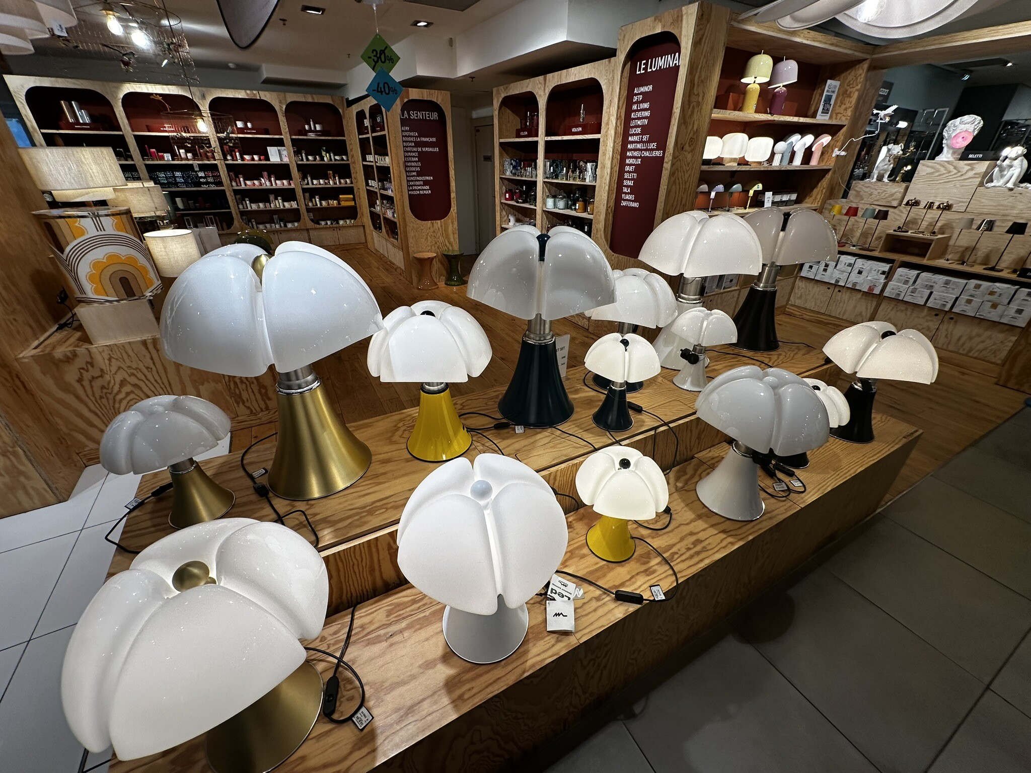 Contemporary designer lighting selected by OHGIL in a showroom